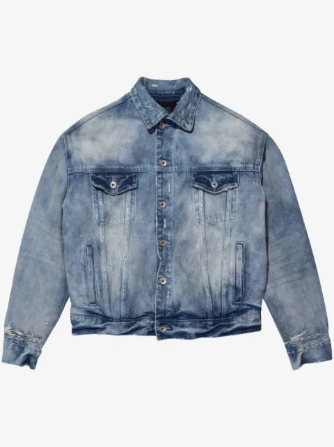Purple Brand logo-embossed denim jacket