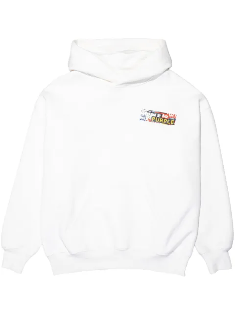 Purple Brand logo-print fleece hoodie