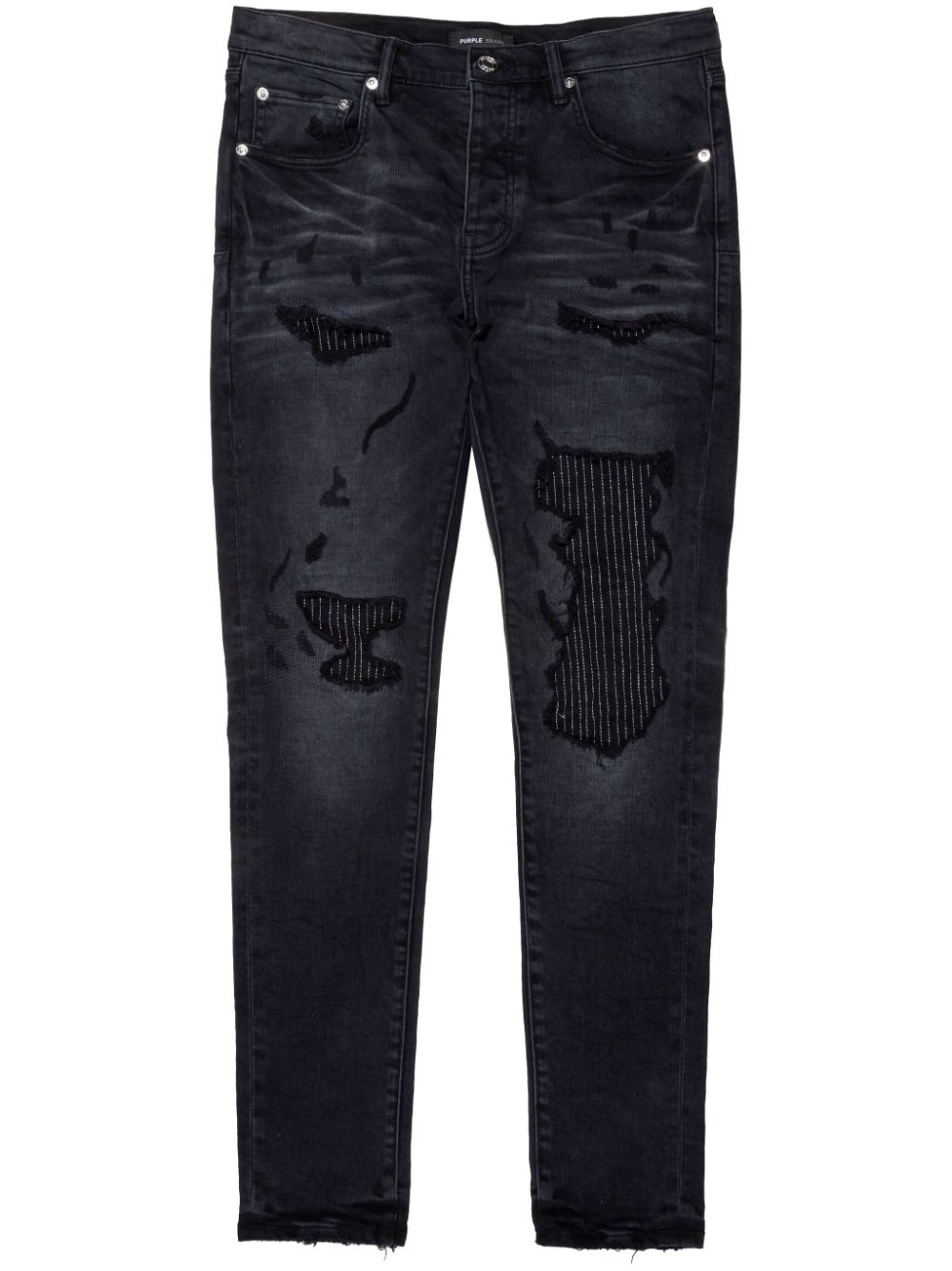 Purple Brand Jeans met patchdetail Zwart