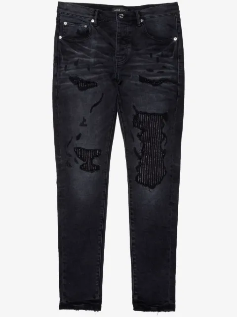 Purple Brand Lurex Repair Overdye Jeans In Black