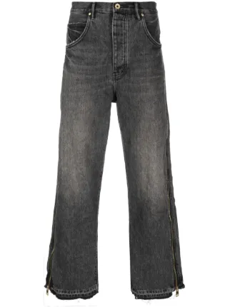 Purple Brand P018 zip-embellished wide-leg Jeans | Black | FARFETCH CA