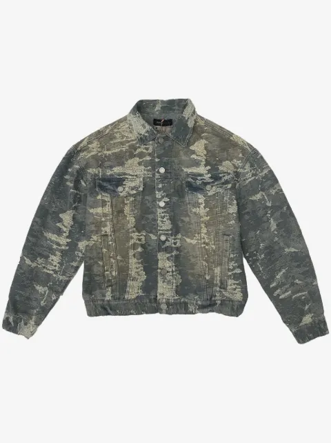 Purple Brand patterned-jacquard denim jacket