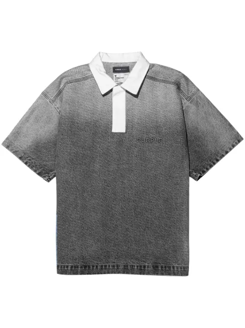 Purple Brand Poloshirt mit Logo-Prägung