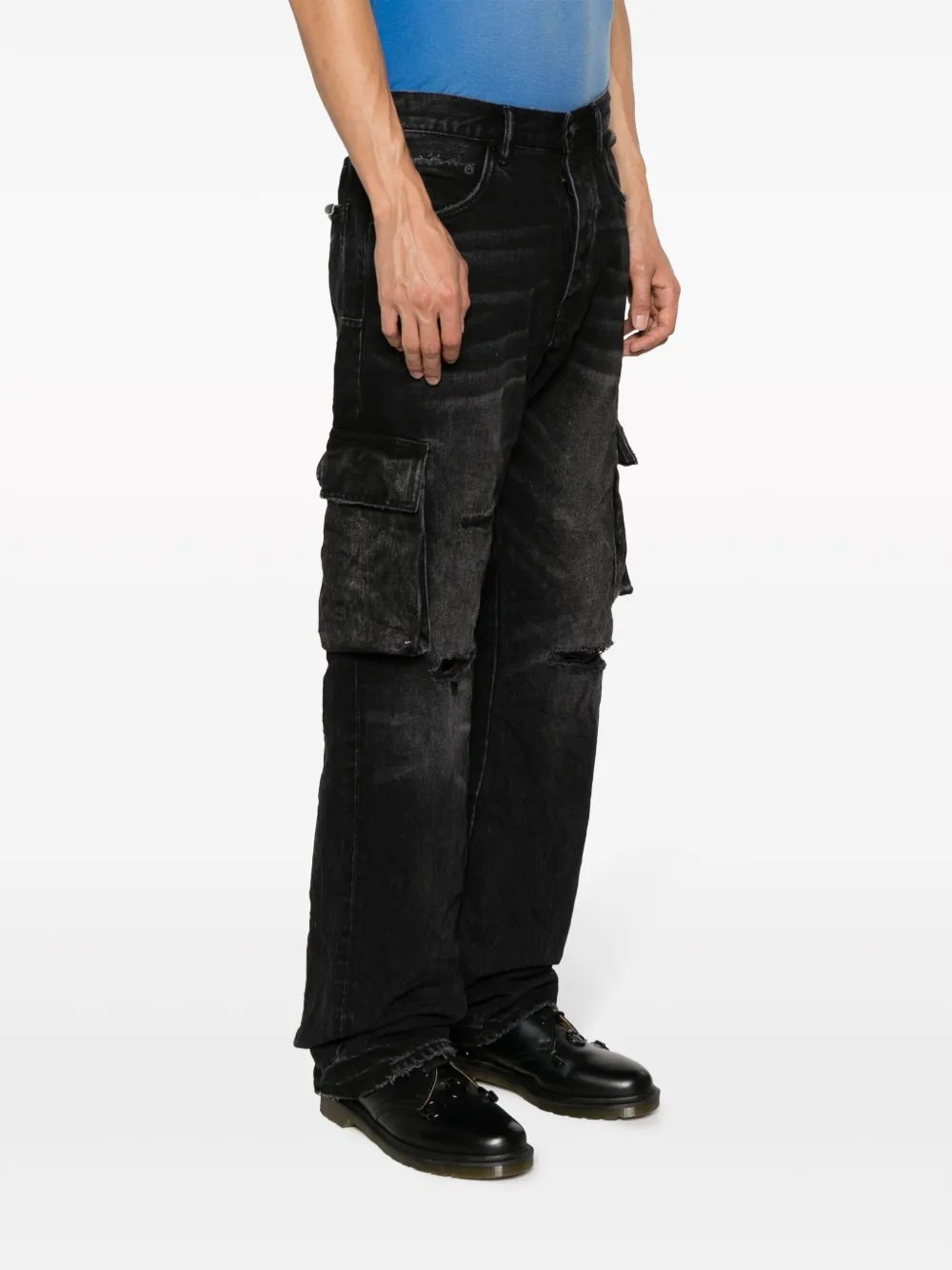 Purple Brand Gerafelde jeans Zwart