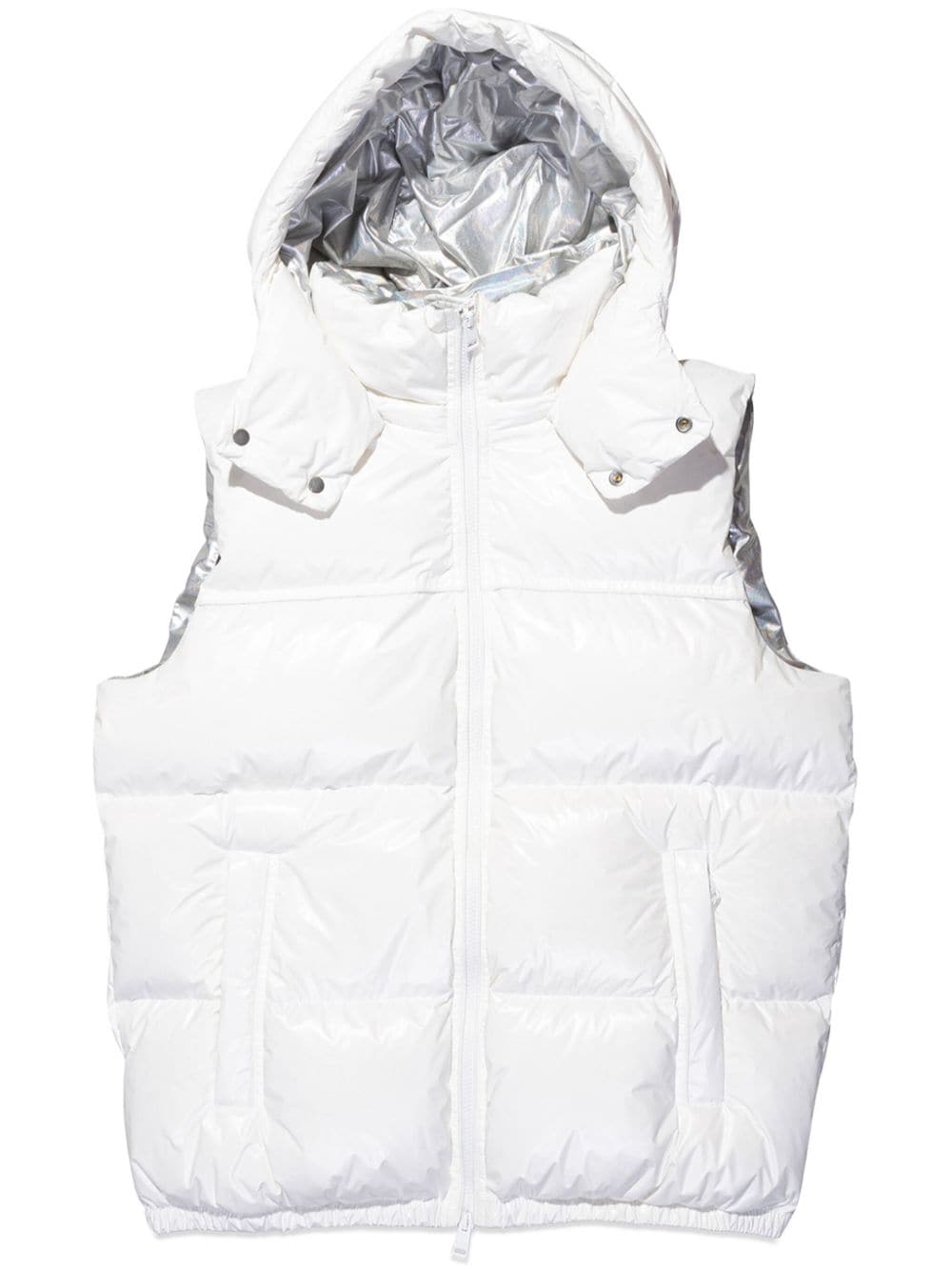 Purple Brand Logo-print Padded Gilet In White