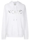Michael Michael Kors oversized metallic-logo hoodie - White
