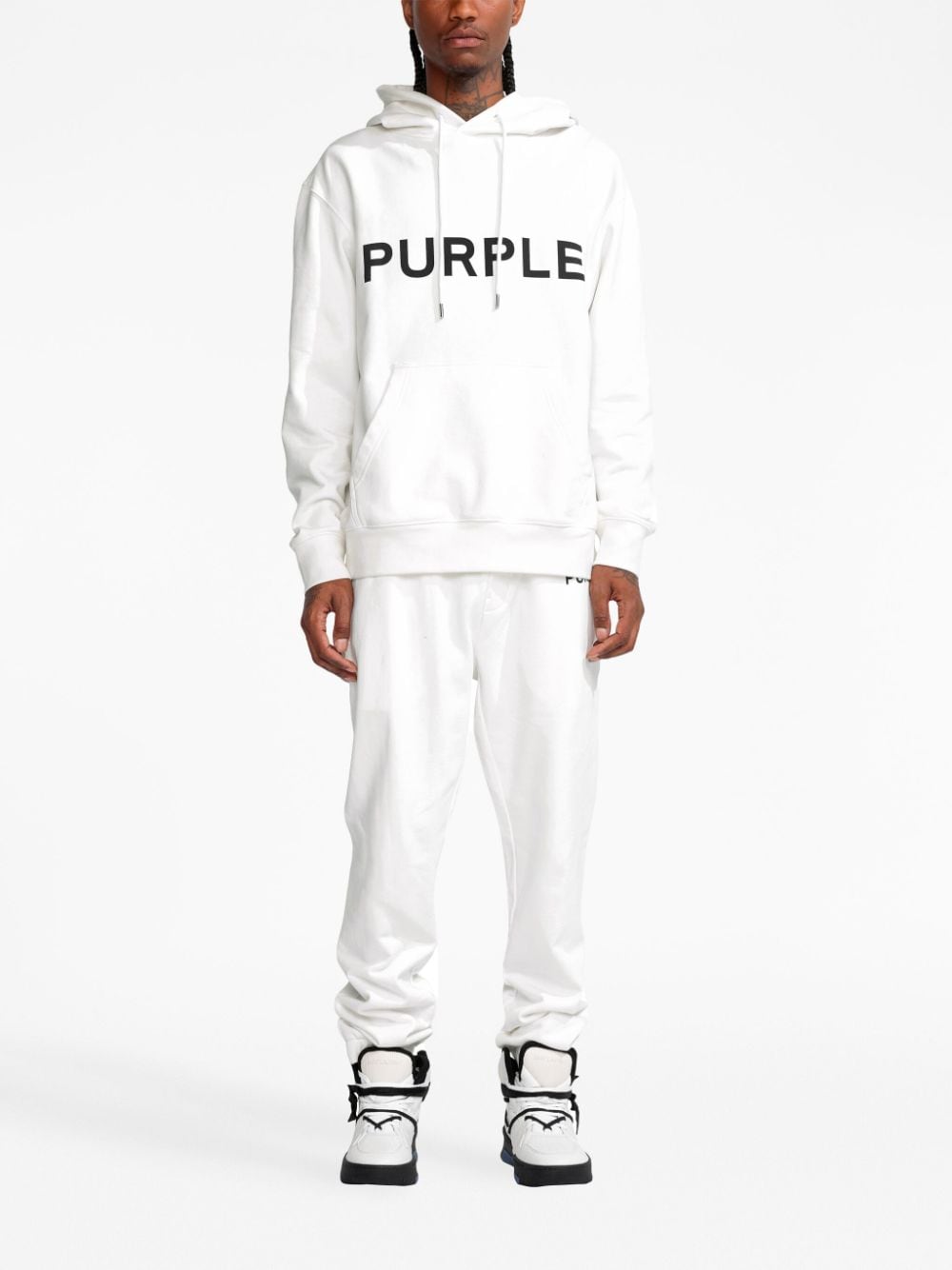 Purple Brand Hoodie met logoprint - Wit