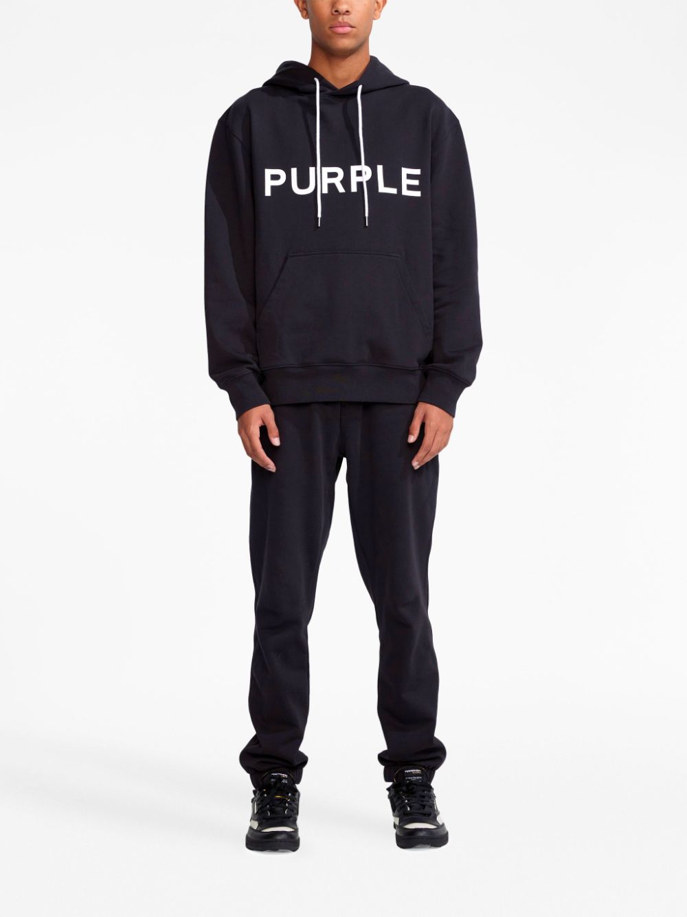 Purple Brand Hoodie met logoprint - Zwart