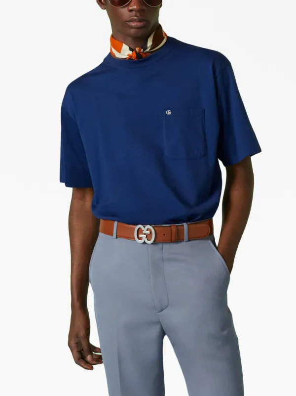 Gucci Double G Cotton Shirt - Blue