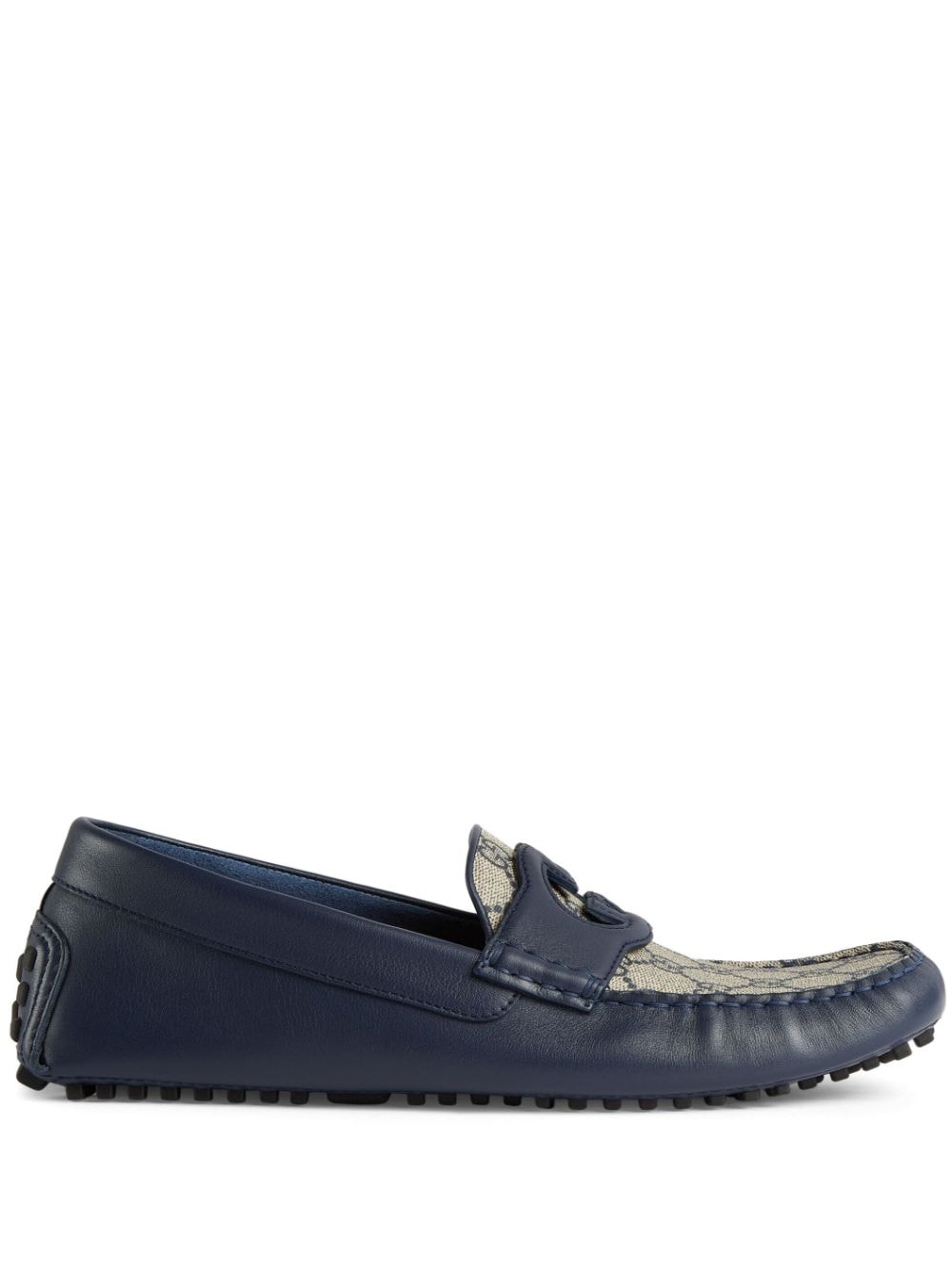 Gucci Interlocking G Driver Loafers In Blue | ModeSens