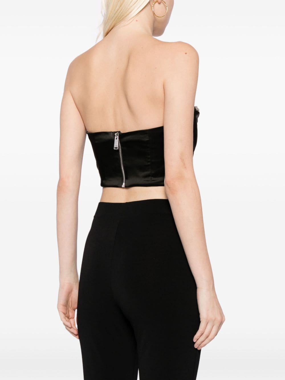 Shop Area Crystal-embellished Strapless Top In Schwarz