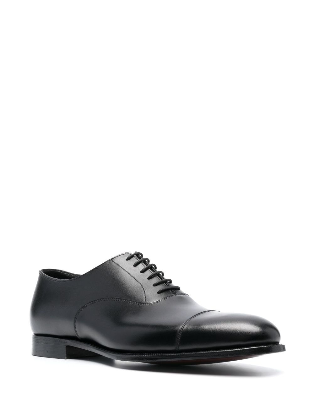 Shop Crockett & Jones Leather Oxford Shoes In Black