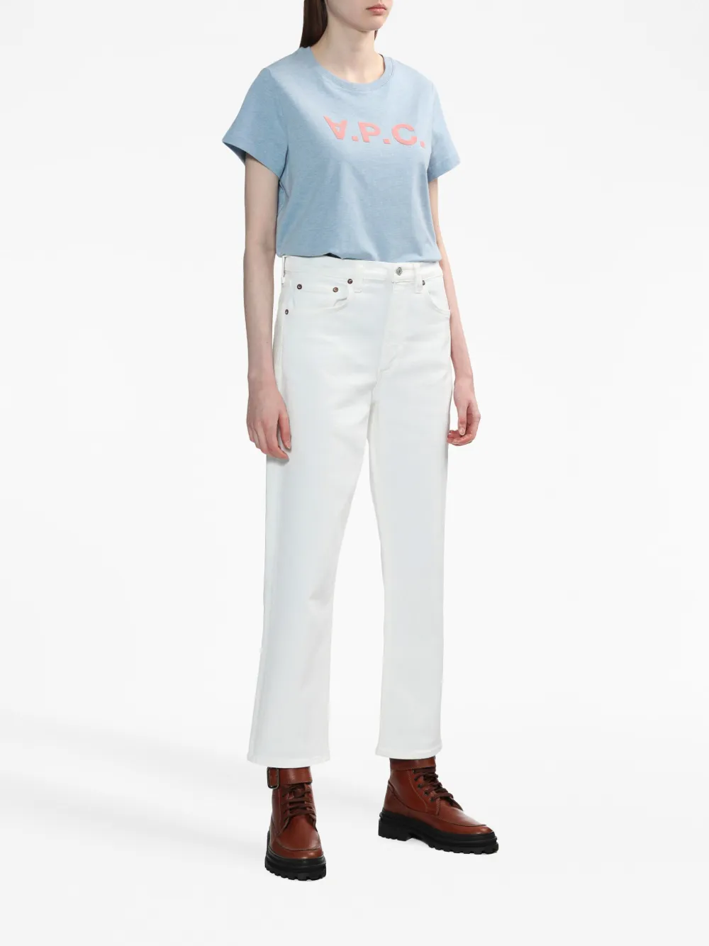 AGOLDE mid-rise cropped jeans - Wit