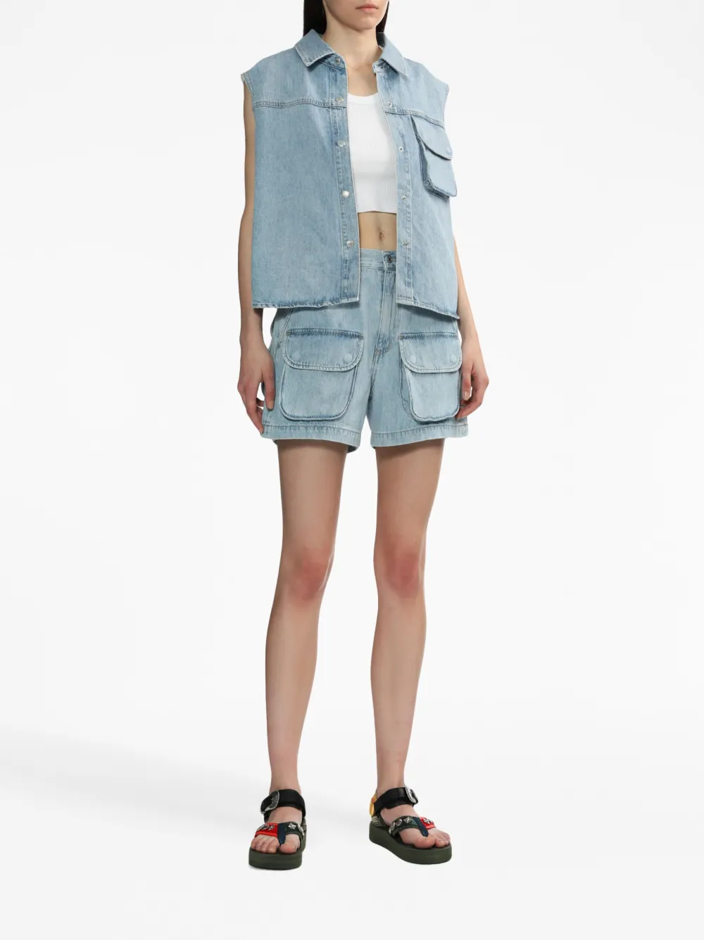 AGOLDE cargo denim shorts - Blauw