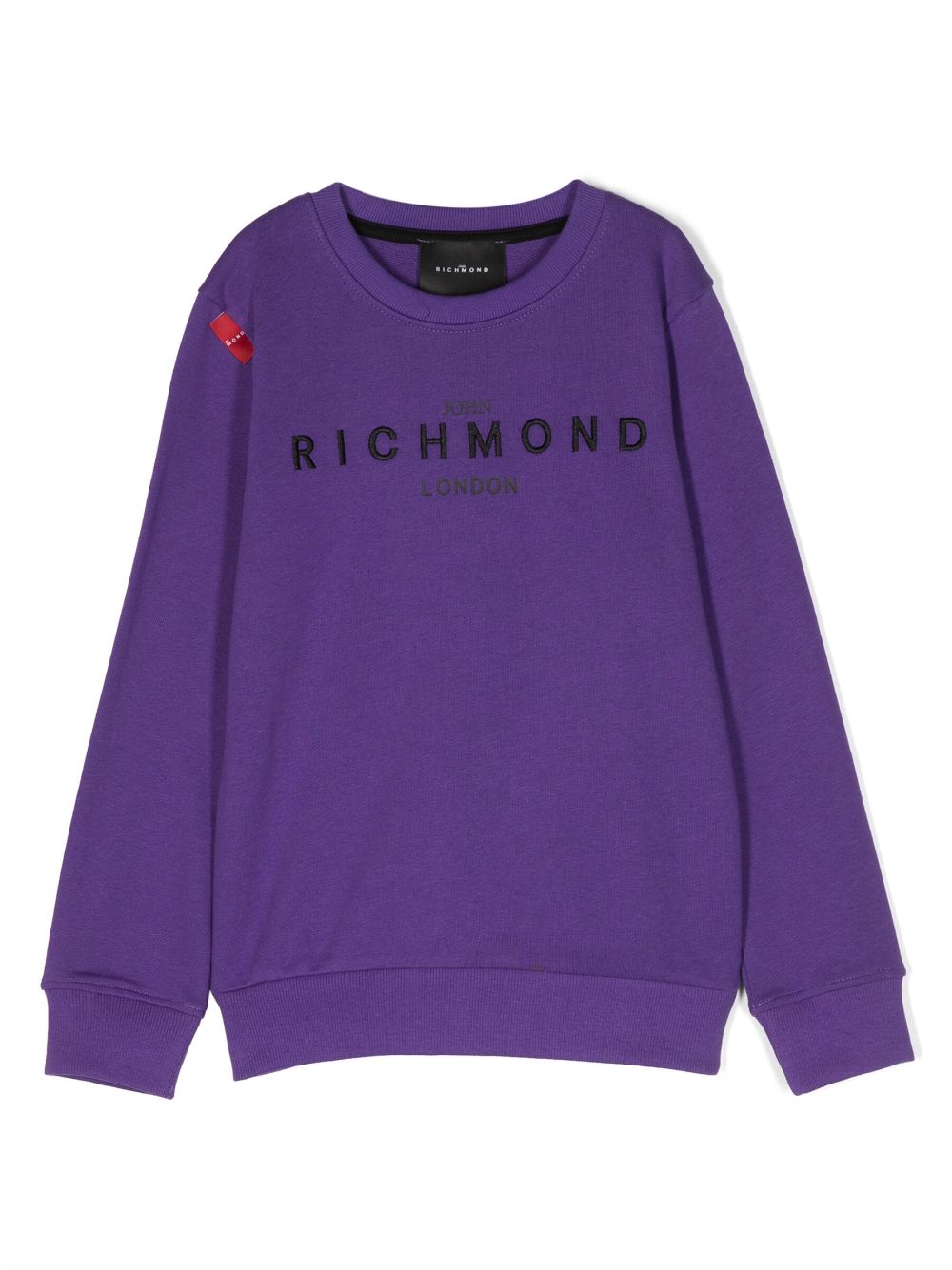 John Richmond Junior Kids' Logo刺绣棉卫衣 In Purple