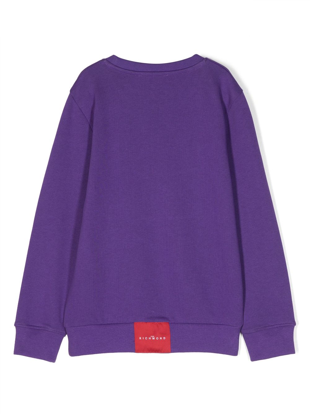 Shop John Richmond Junior Embroidered-logo Cotton Sweatshirt In Purple