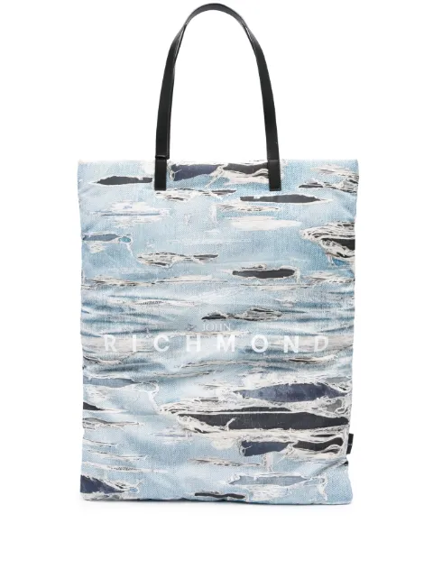 John Richmond logo-print ripped tote bag