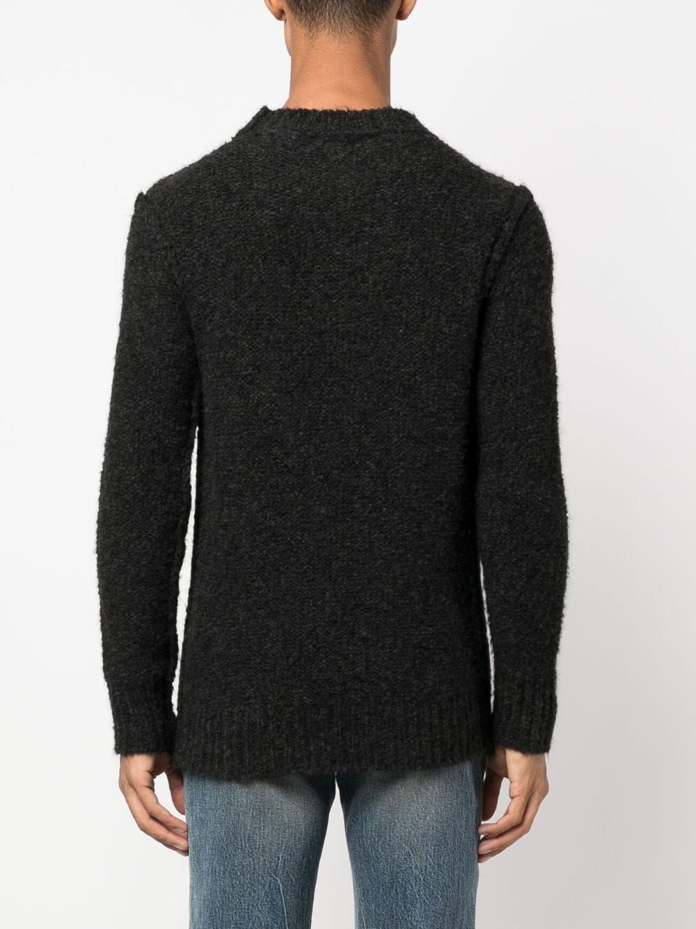 Shop John Richmond Kimiko Logo-patch Felted Jumper In Grey