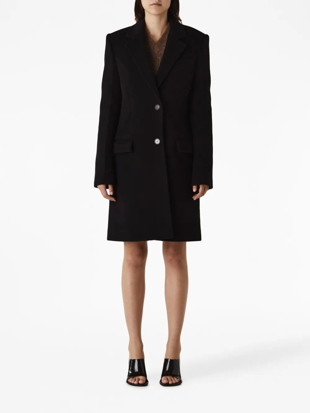 Stella McCartney single-breasted wool coat - Zwart