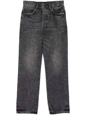 mastermind WORLD Monogram Denim Jeans Pants Blue