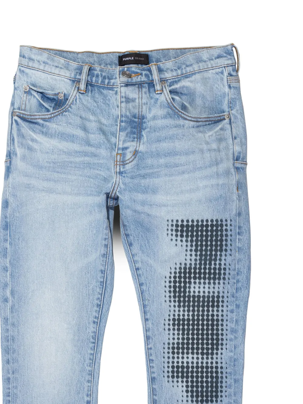 purplebrand Purple Brand Jeans met print - Blauw