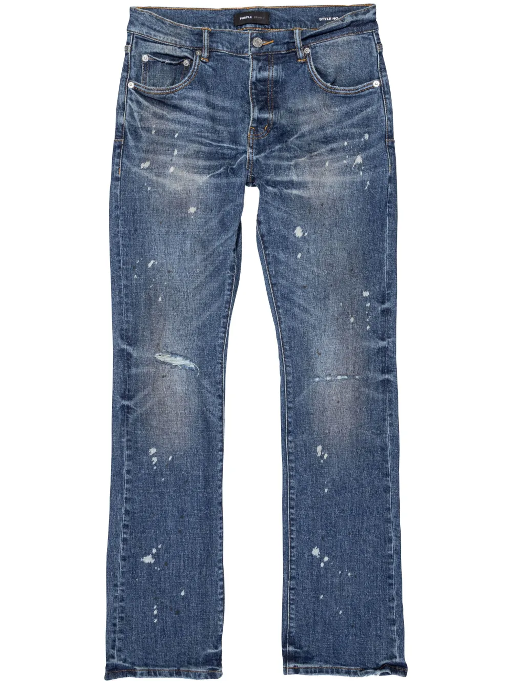 Purple Brand Jeans dritti con effetto vissuto - Blu