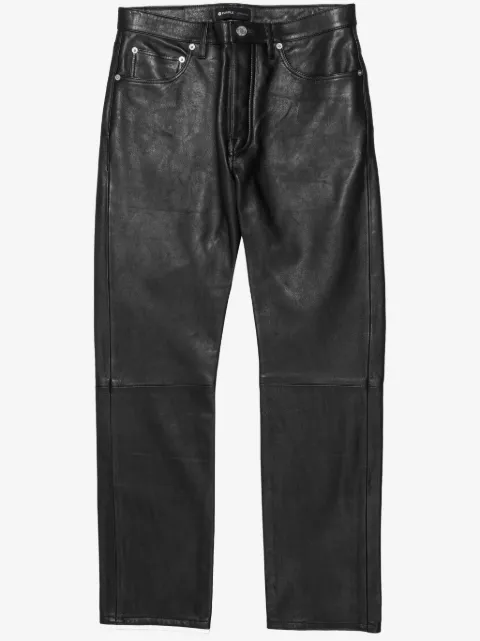Purple Brand leather straight-leg trousers