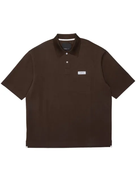 Purple Brand Poloshirt aus Pikee mit Logo-Patch