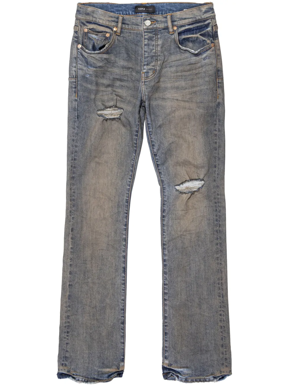 Purple Brand Distressed Straight-leg Jeans In Blue