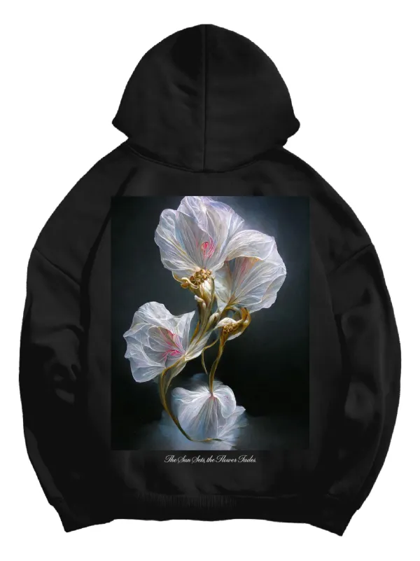 Bloom Before Its Too Late Unisex Hoodie, Skull and Flower 2024 Black Hoodie, All sizes available