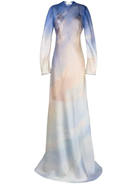 ZIMMERMANN Tama printed floor-length slip dress