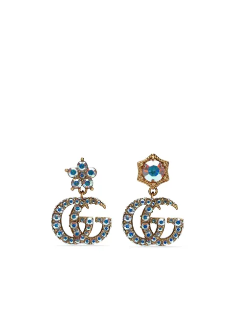 Gucci 더블 G 펜던트 크리스털 이어링