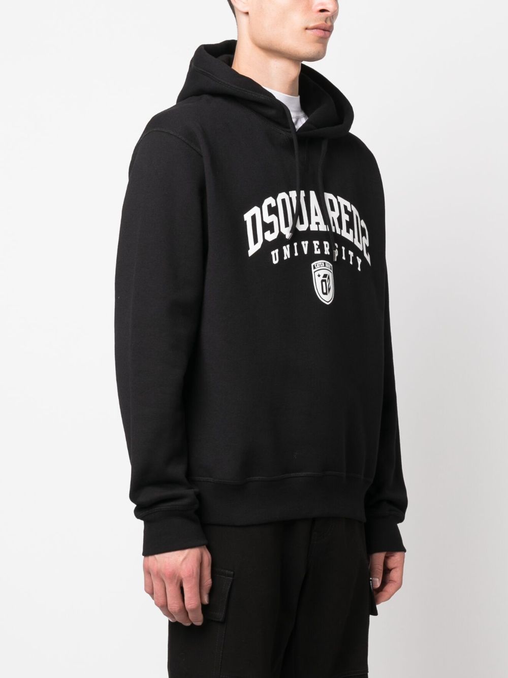 Shop Dsquared2 Logo-print Cotton Hoodie In Schwarz