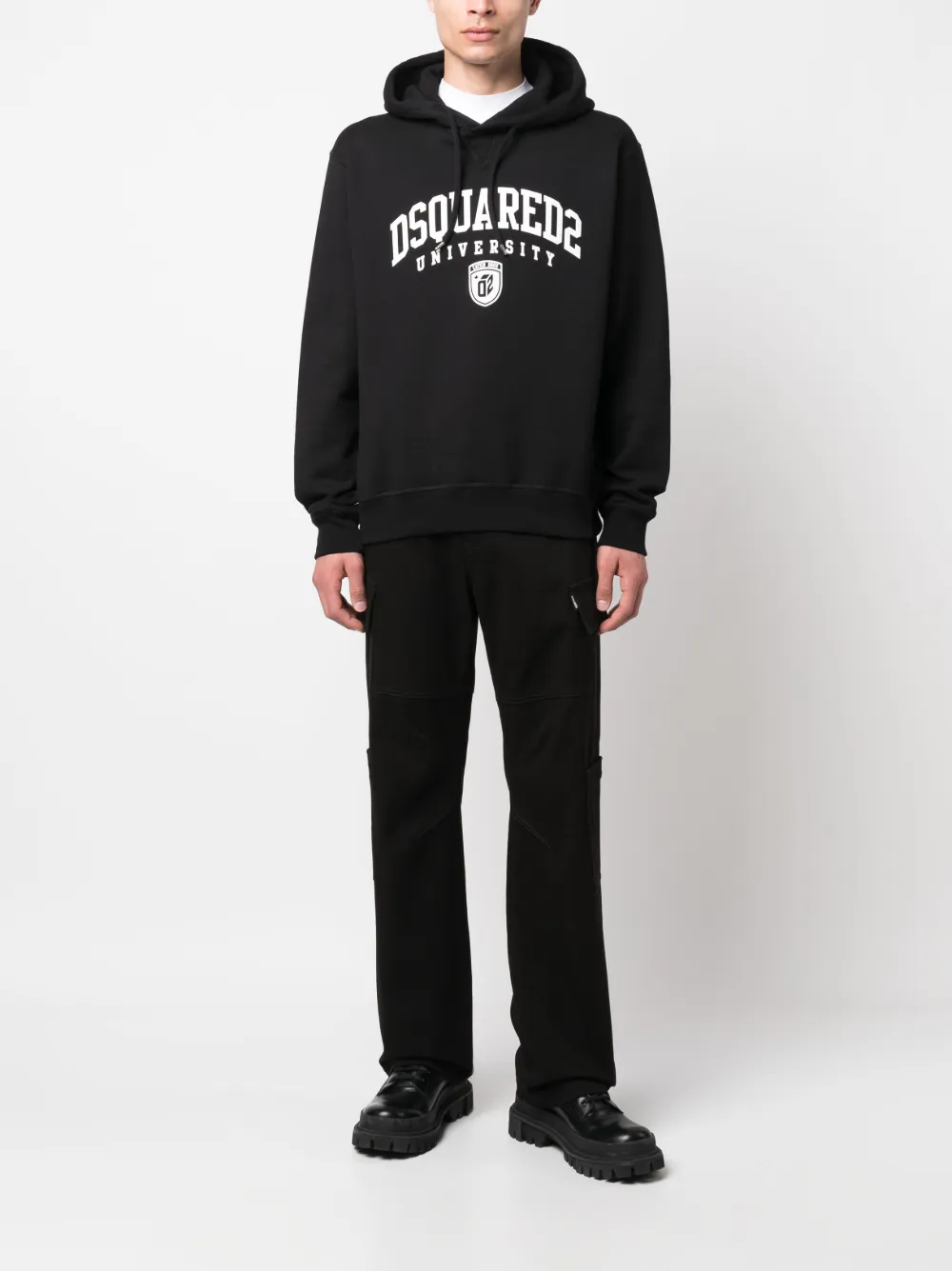 Cheap DSQUARED2 logo-print cotton hoodie Men