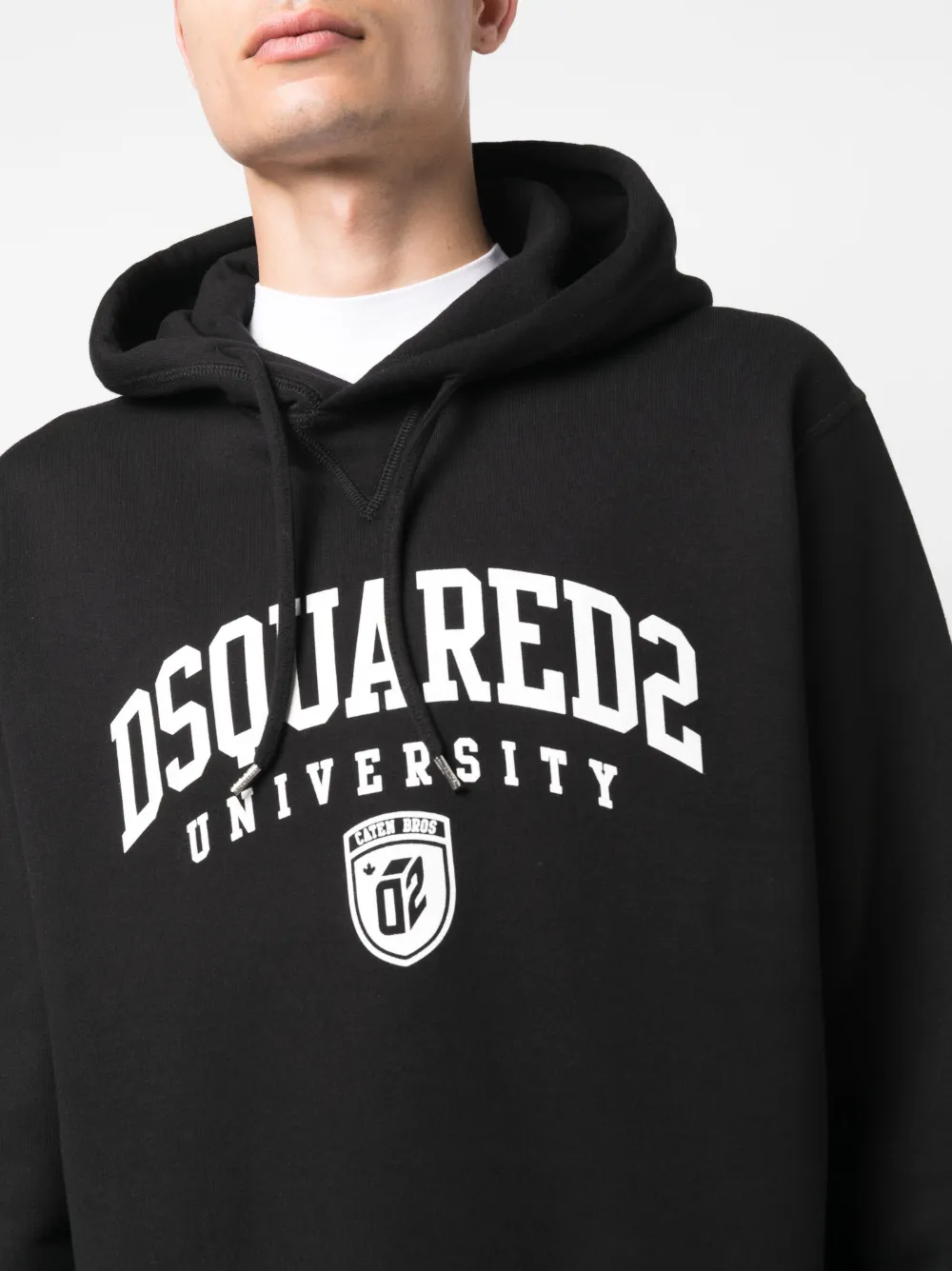 Cheap DSQUARED2 logo-print cotton hoodie Men