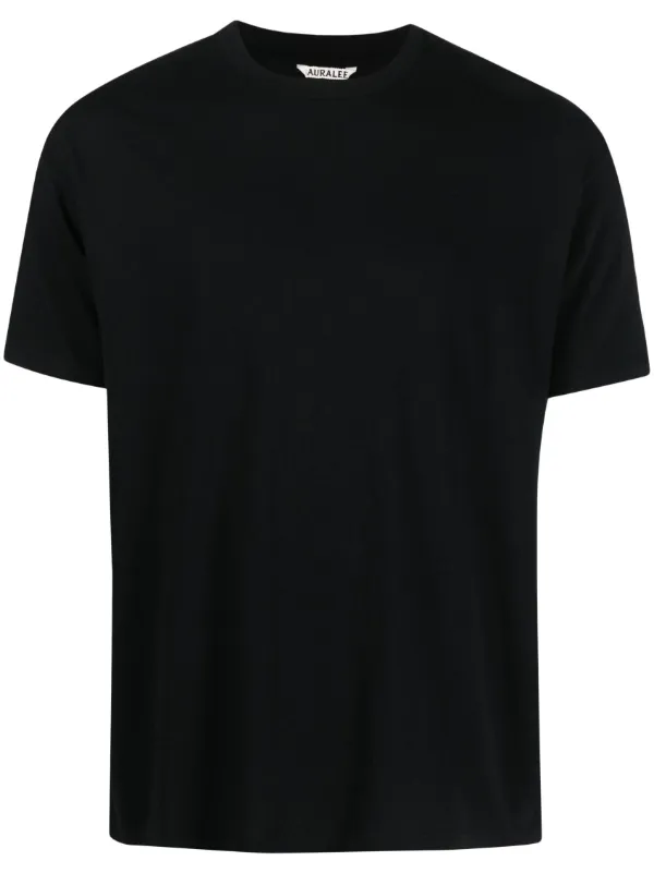 Auralee Crew-neck Cotton T-shirt in Black