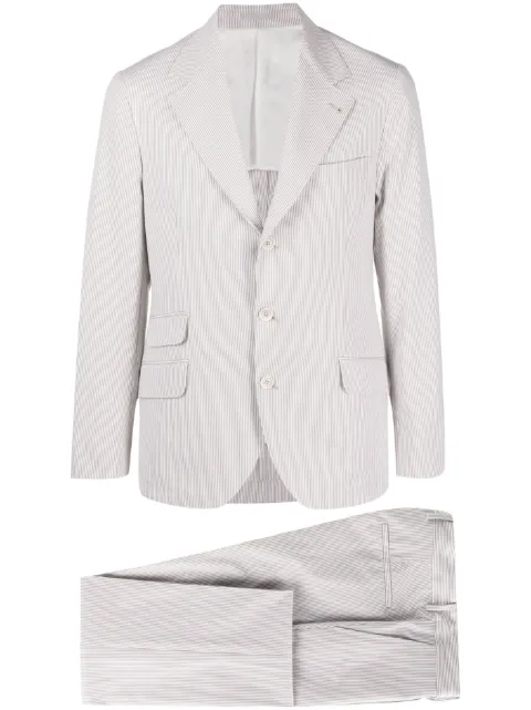 Brunello Cucinelli single-breasted striped cotton suit