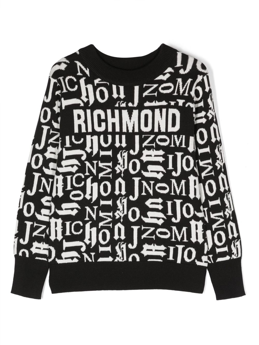 John Richmond Junior logo-lettering knitted sweatshirt - Black