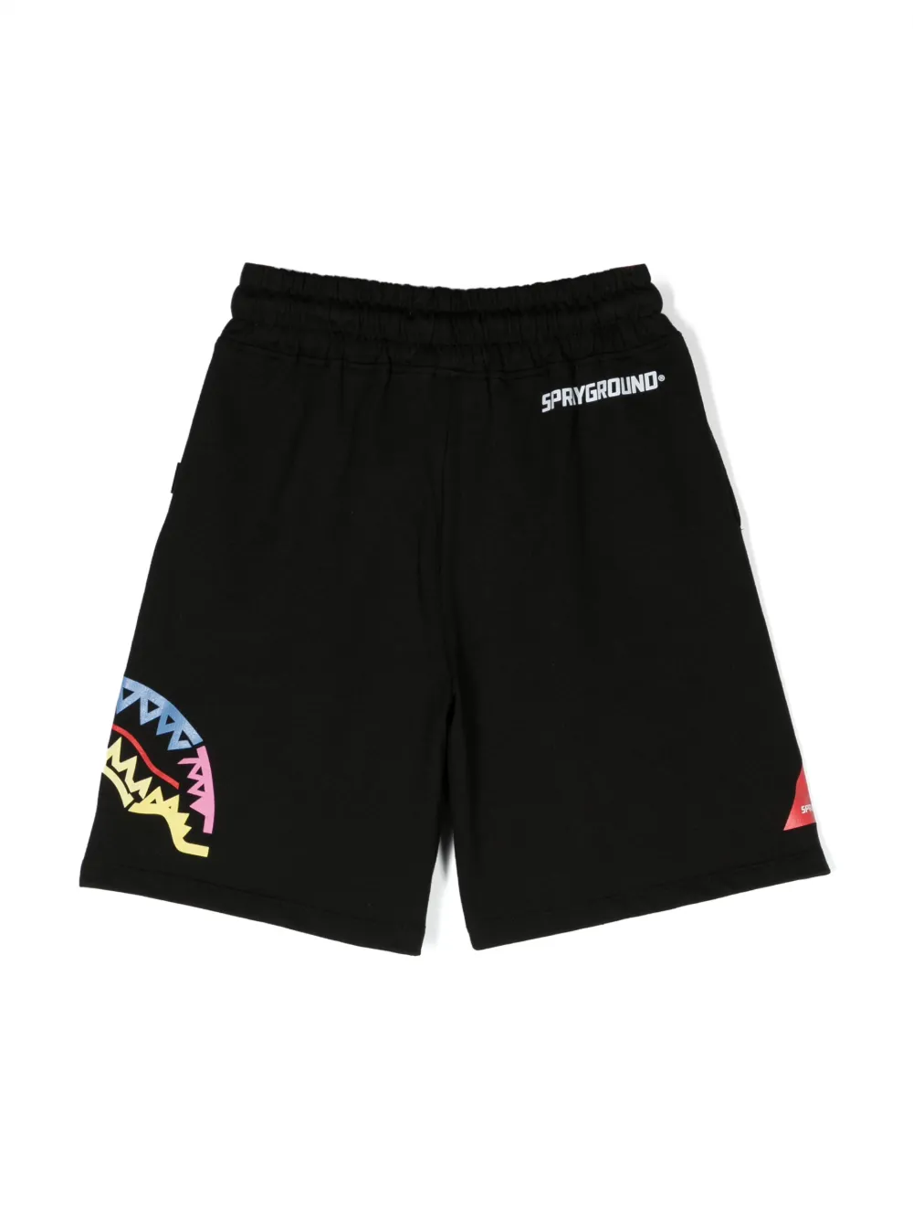 sprayground kid logo-print cotton shorts - Zwart