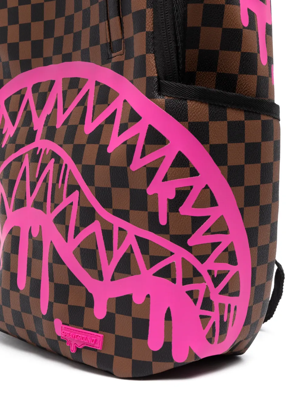 sprayground kid logo-patch check-pattern backpack - Zwart