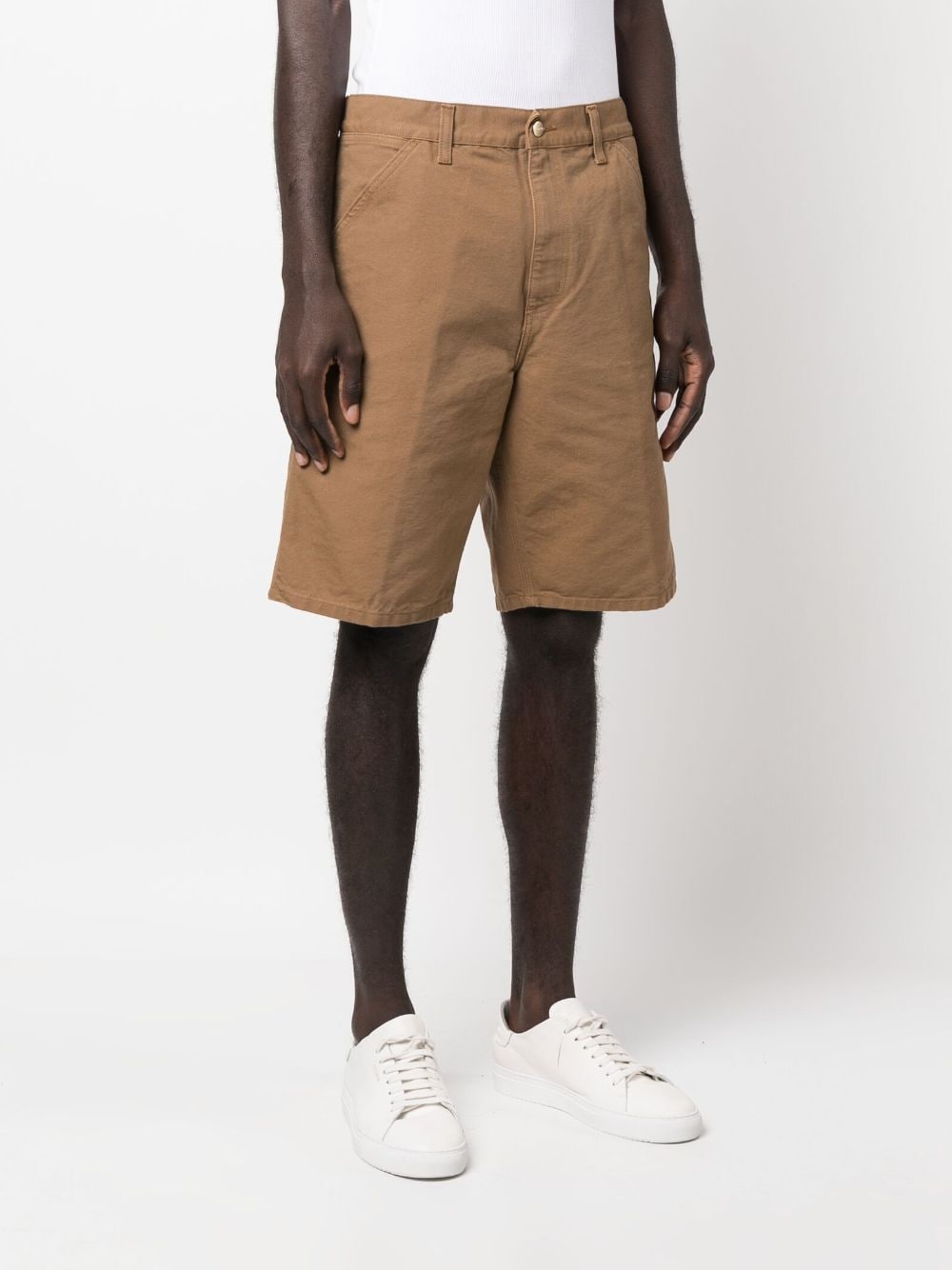 Shop Carhartt Canvas Bermuda Shorts In Brown