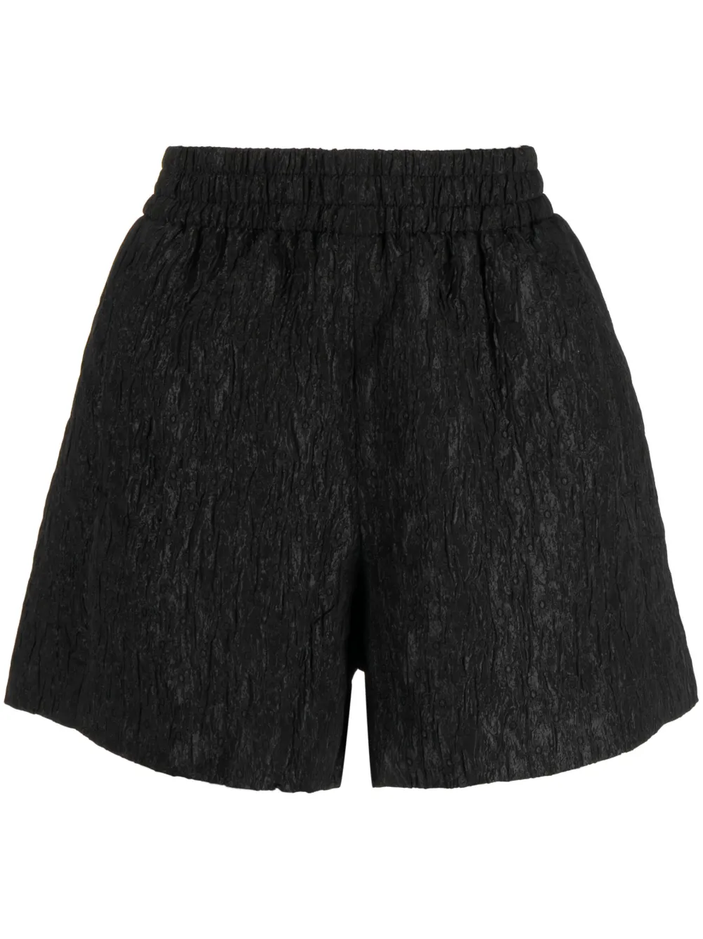 b+ab short texturé à taille élastiquée - noir