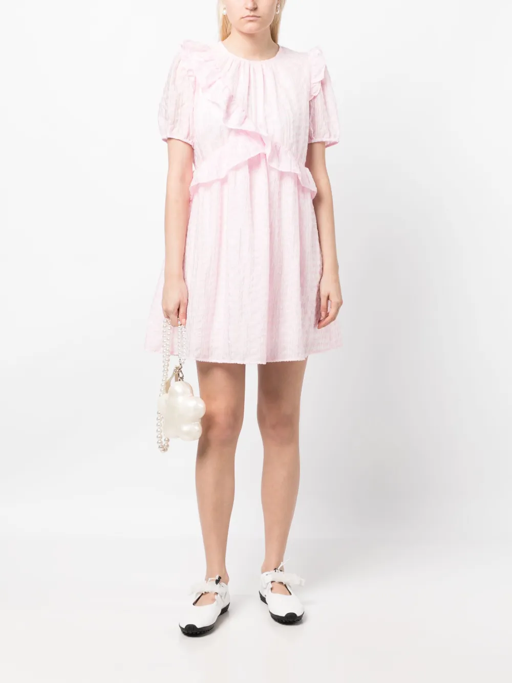 Shop B+ab Ruffle-trim Dress In Pink