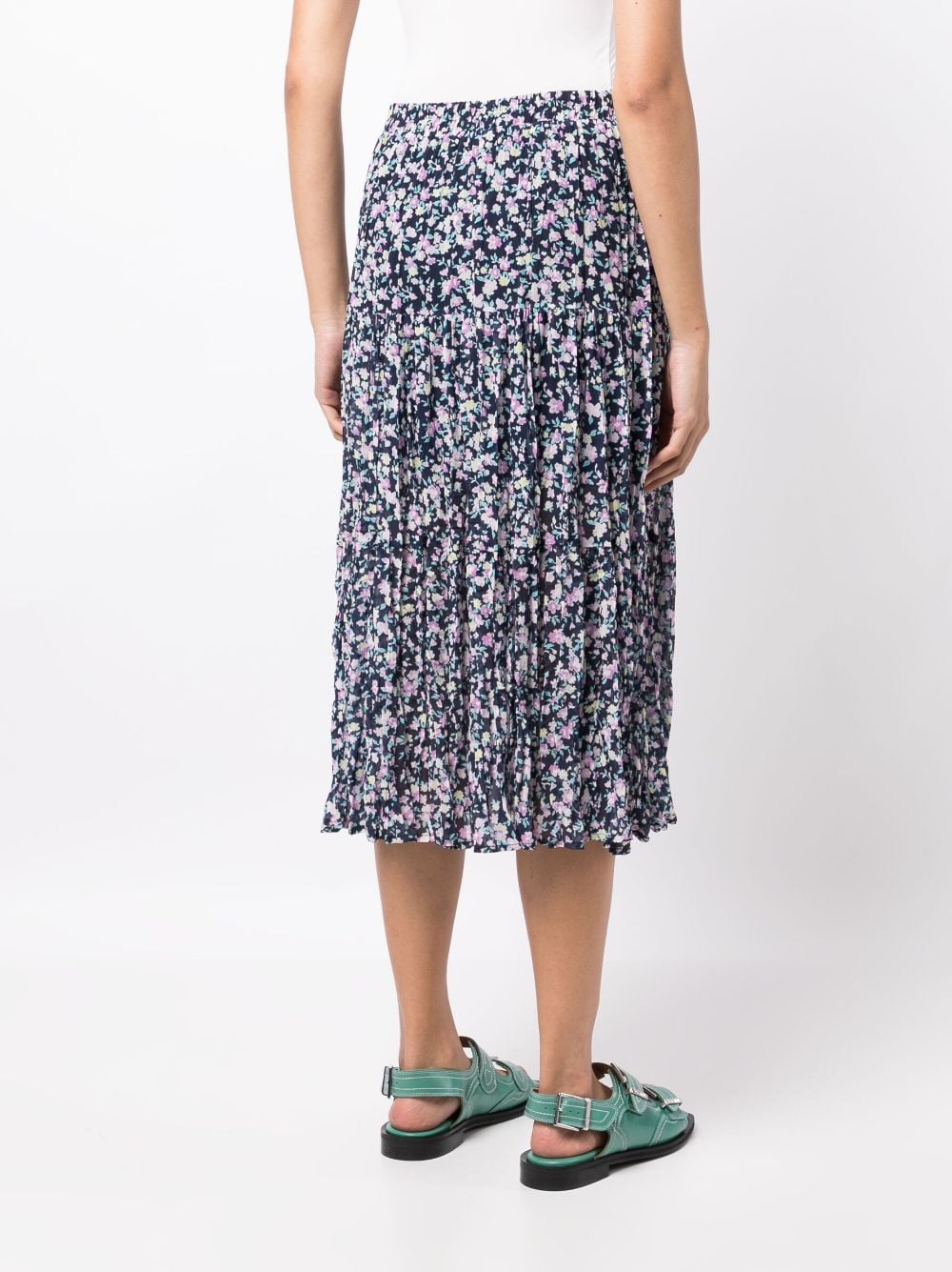 Shop B+ab Floral-print Pleated Skirt In Pink