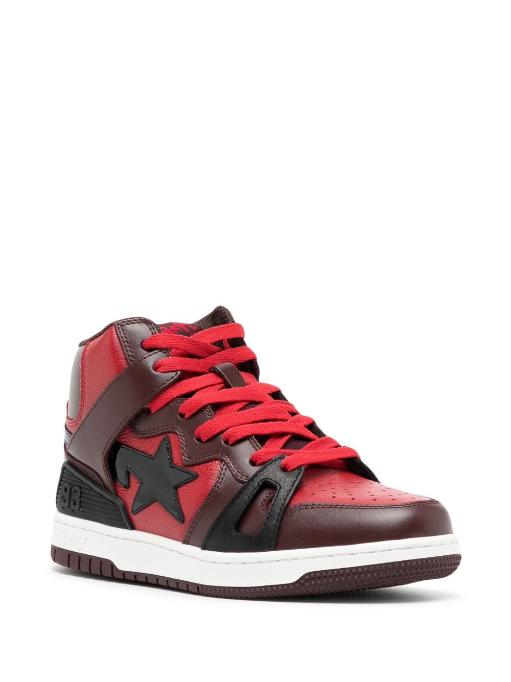 Shop A Bathing Ape Bape Sta Mid Sneakers In Red