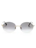 Cartier Eyewear metallic oval-frame sunglasses - Gold