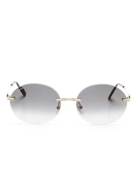 Cartier Eyewear metallic oval-frame sunglasses