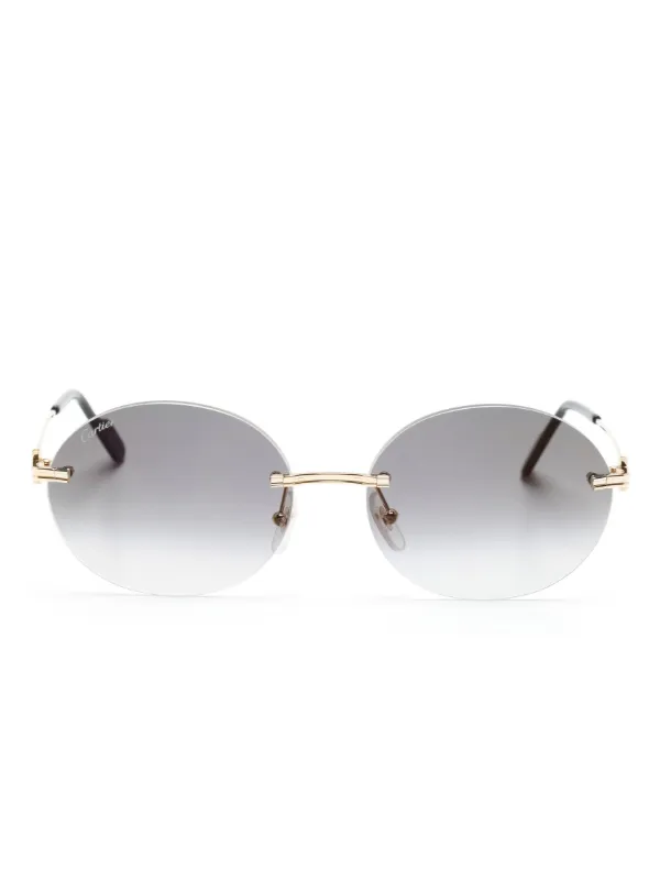 Cartier Eyewear オーバルフレーム サングラス | ゴールドトーン