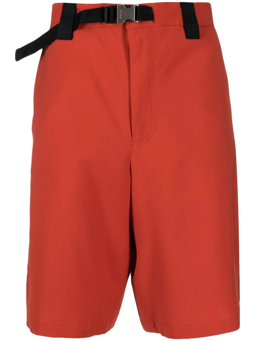 Jacquemus Mid-rise Shorts Belted Oversize Frame In Orange