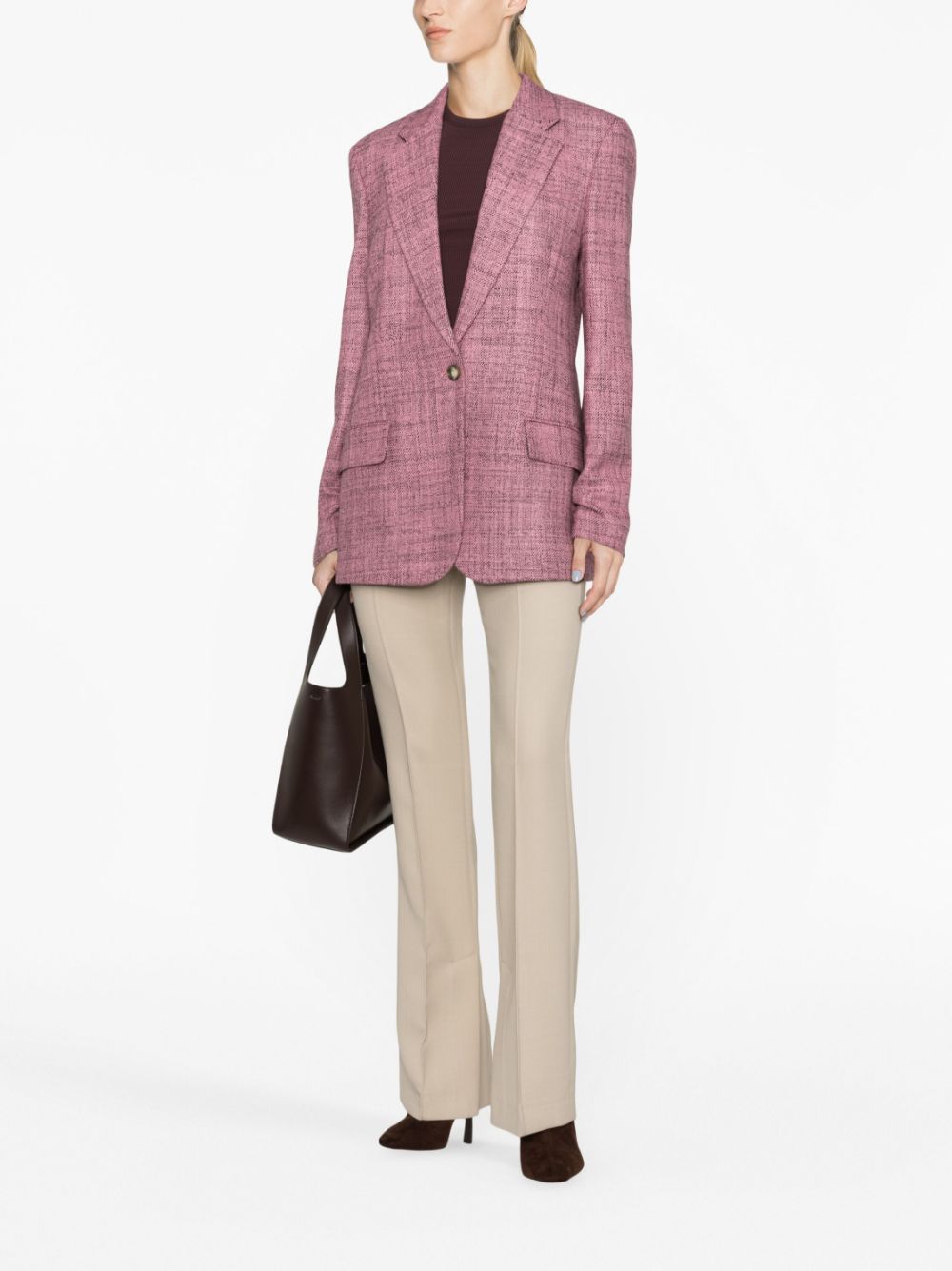 Shop Stella Mccartney Single-breasted Wool Blazer In Rosa